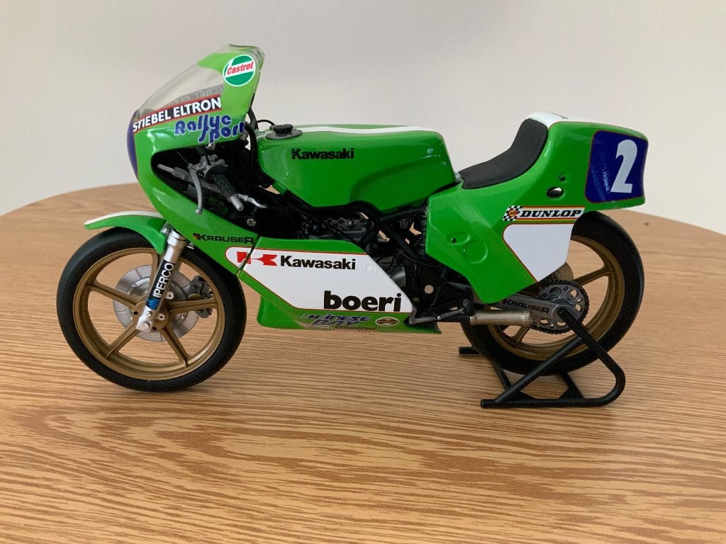 Minichamps Kawasaki KR350 Anton Mang 1:12 in o.v.p., Ophalen of Verzenden, Nieuw, 1:9 t/m 1:12, Motor