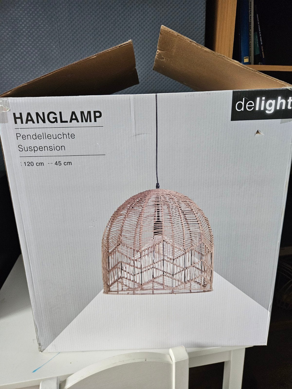 Prachtige nieuwe hanglamp - nooit uit doos geweest, Ophalen, Natuurlijk materiaal, Nieuw, Bohemian