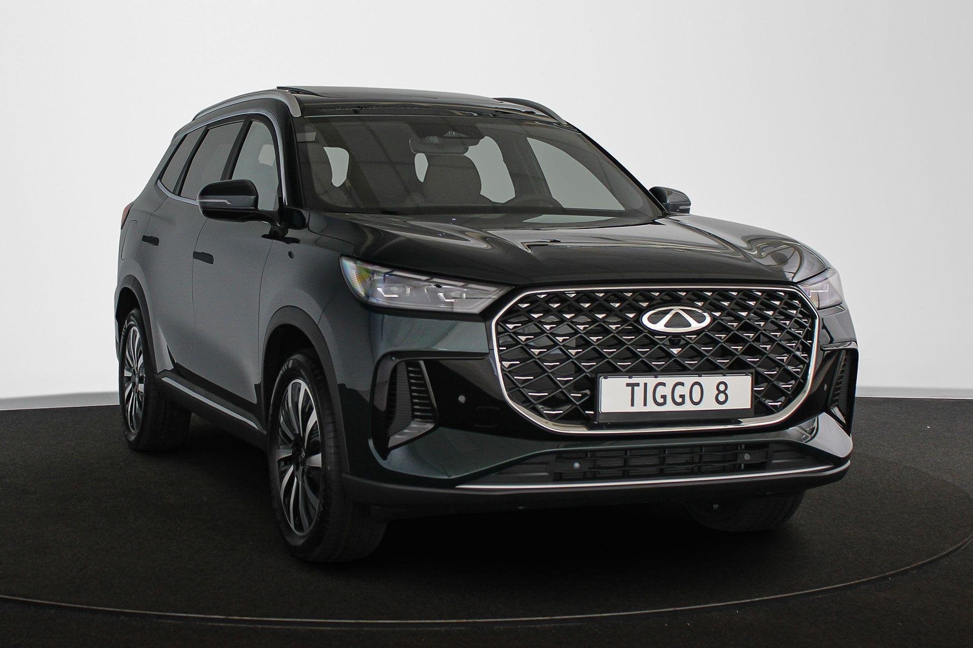 Chery Tiggo 8 PHEV UNIQUE 7-persoons Bruin Leer Snel leverba, Auto's, 12 maanden, Euro 6, 4 cilinders, 7 stoelen
