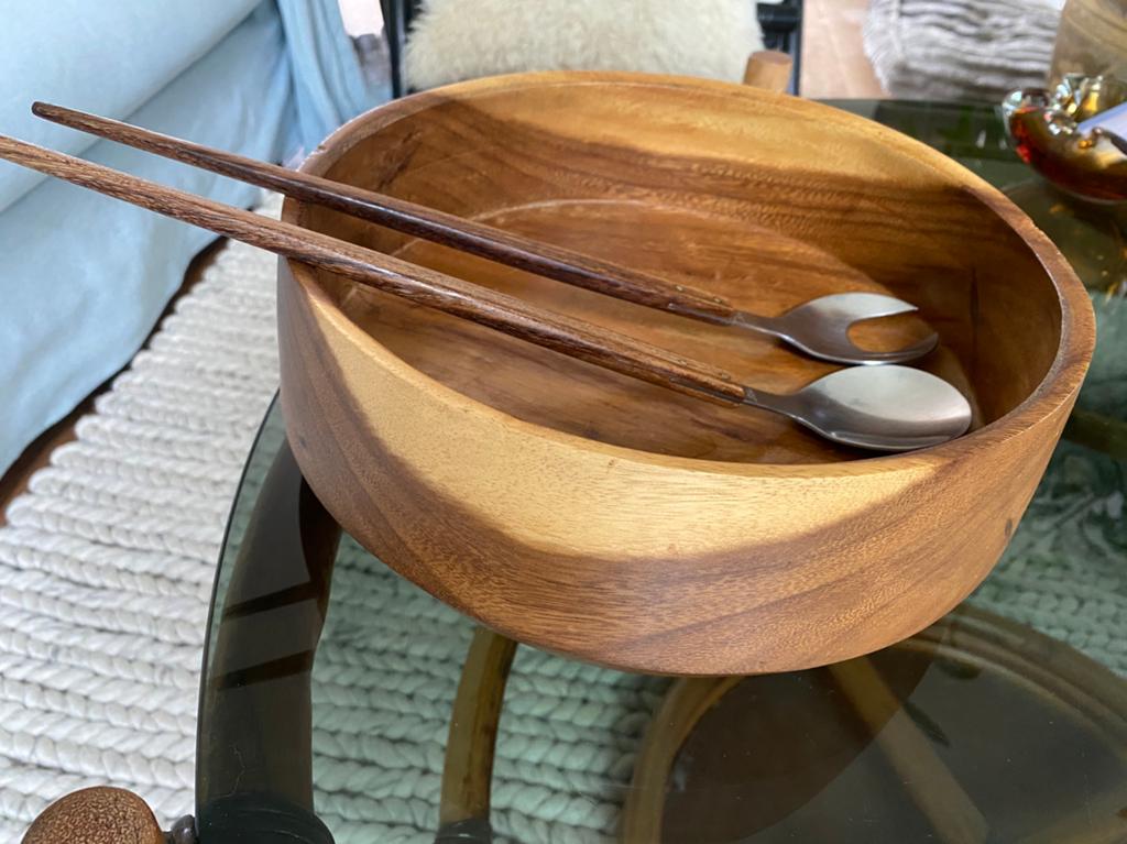 Vintage houten slabak met slabestek, Ophalen of Verzenden