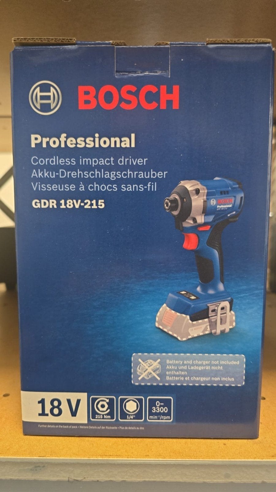 Bosch Professional GDR 18V-215 Accu-Slagschroevendraaier, 600 watt of meer, Variabele snelheid, Nieuw, Ophalen of Verzenden