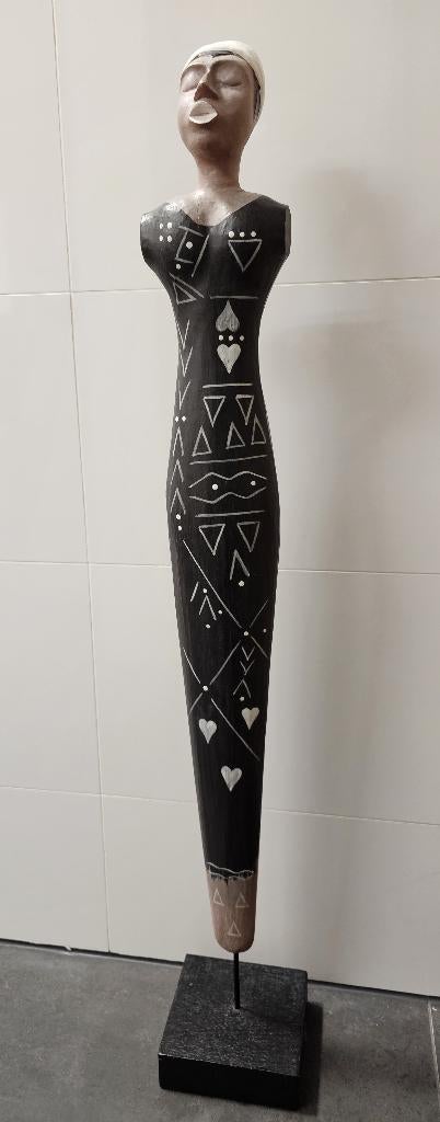 LEUK HOUTEN BEELD, Ophalen, Houtsnijwerk, Zwart, 1 meter - 2 meter
