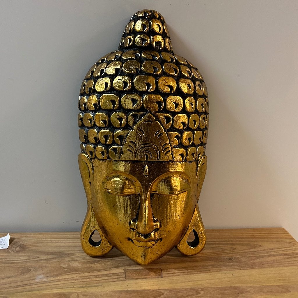 boeddhha masker – 40 cm - handgemaakt - Uniek bij TTM Wonen