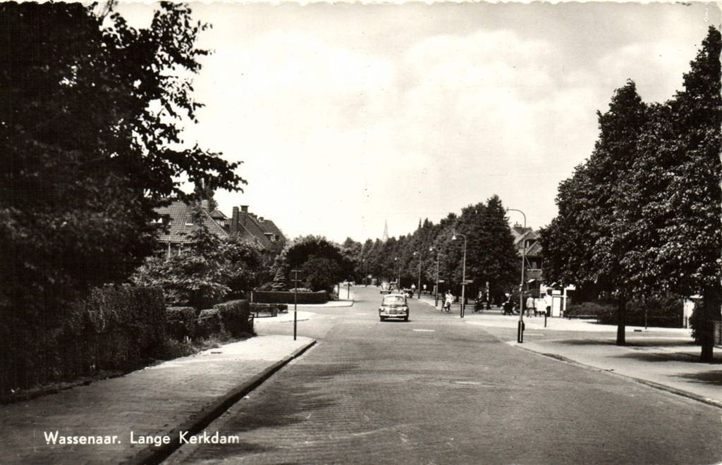 Wassenaar. Lange Kerkdam - volk auto - ongelopen, Verzenden, 1940 tot 1960, Ongelopen, Zuid-Holland