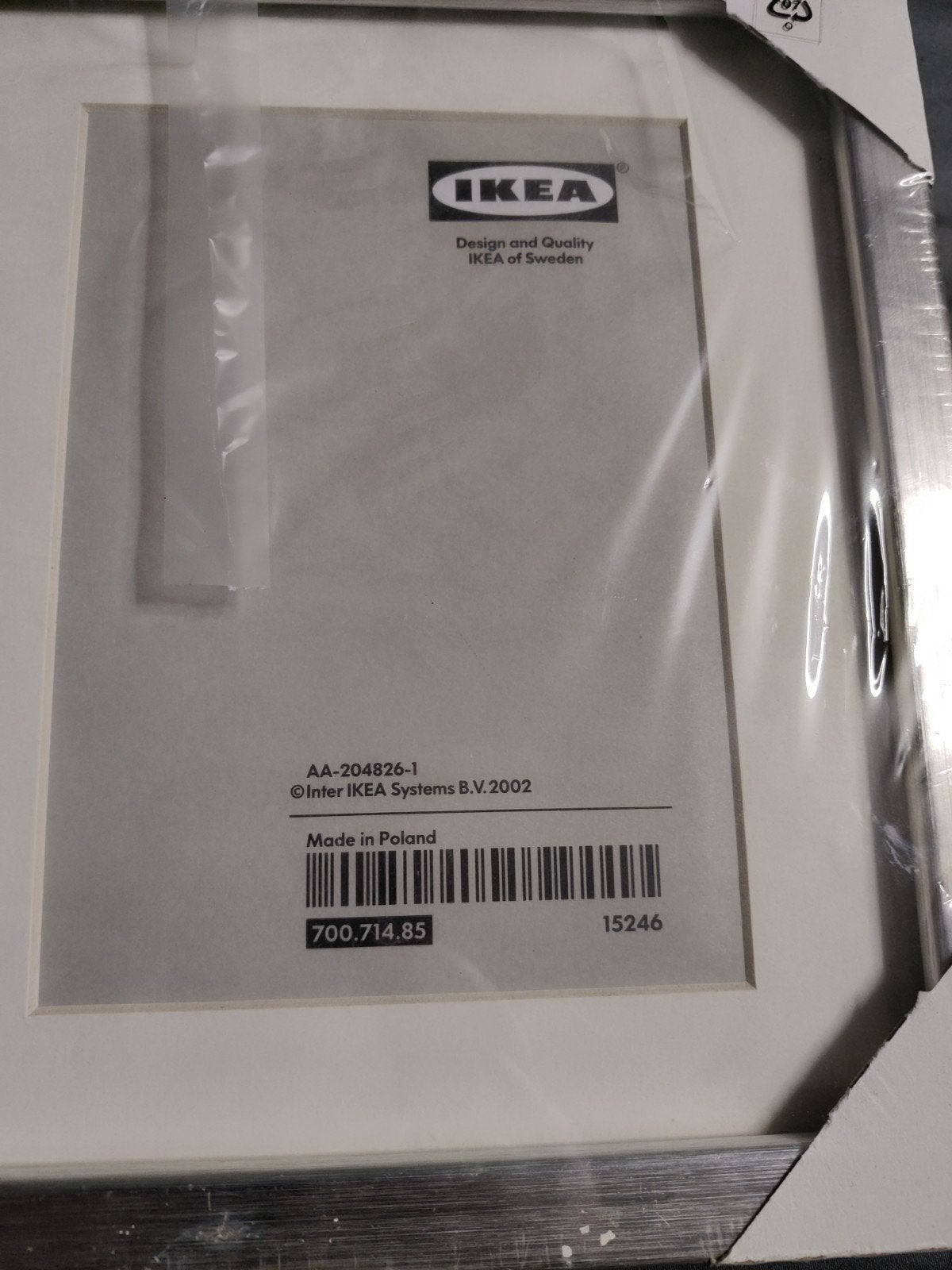 IKEA Ribba fotolijst zilverkleurig met passe-partout, Ophalen, Met passe-partout, Nieuw, Fotolijst