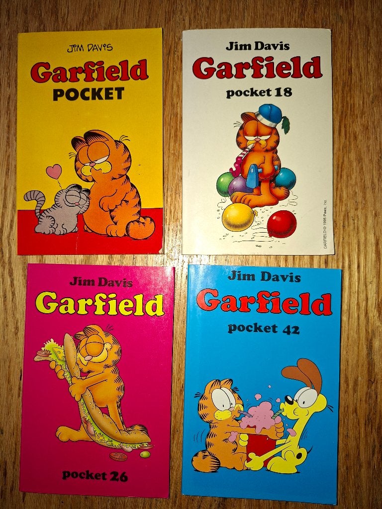 Garfield 3 pockets, ook los te koop nr 1, 18, 26 Jim Davis, Boeken, Stripboeken, Gelezen, Jim Davis, Ophalen of Verzenden, Meerdere stripboeken