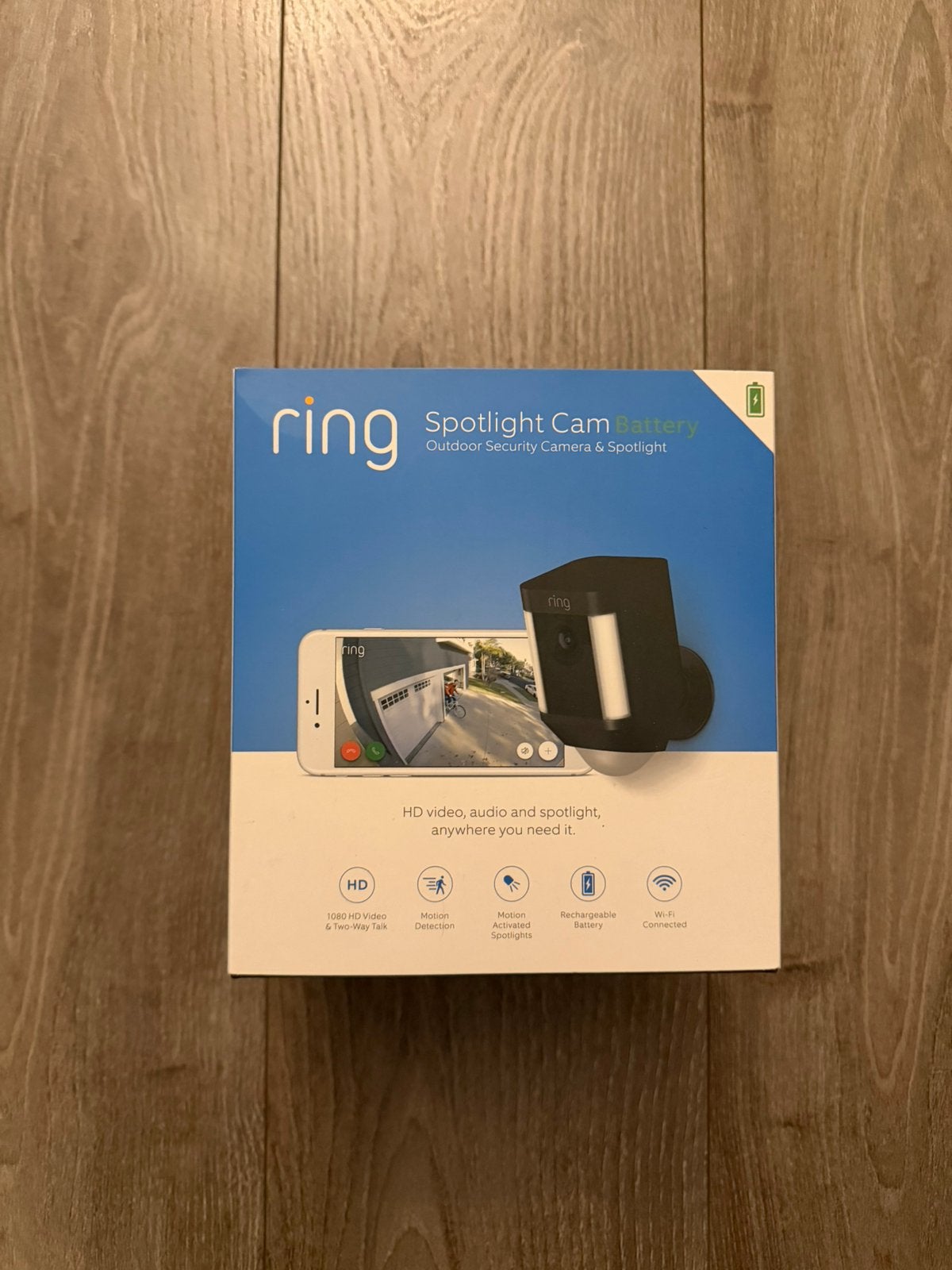 Ring Spotlight Cam Battery Outdoor Beveiligingscamera, Ring, Nieuw, Ophalen of Verzenden, Buitencamera