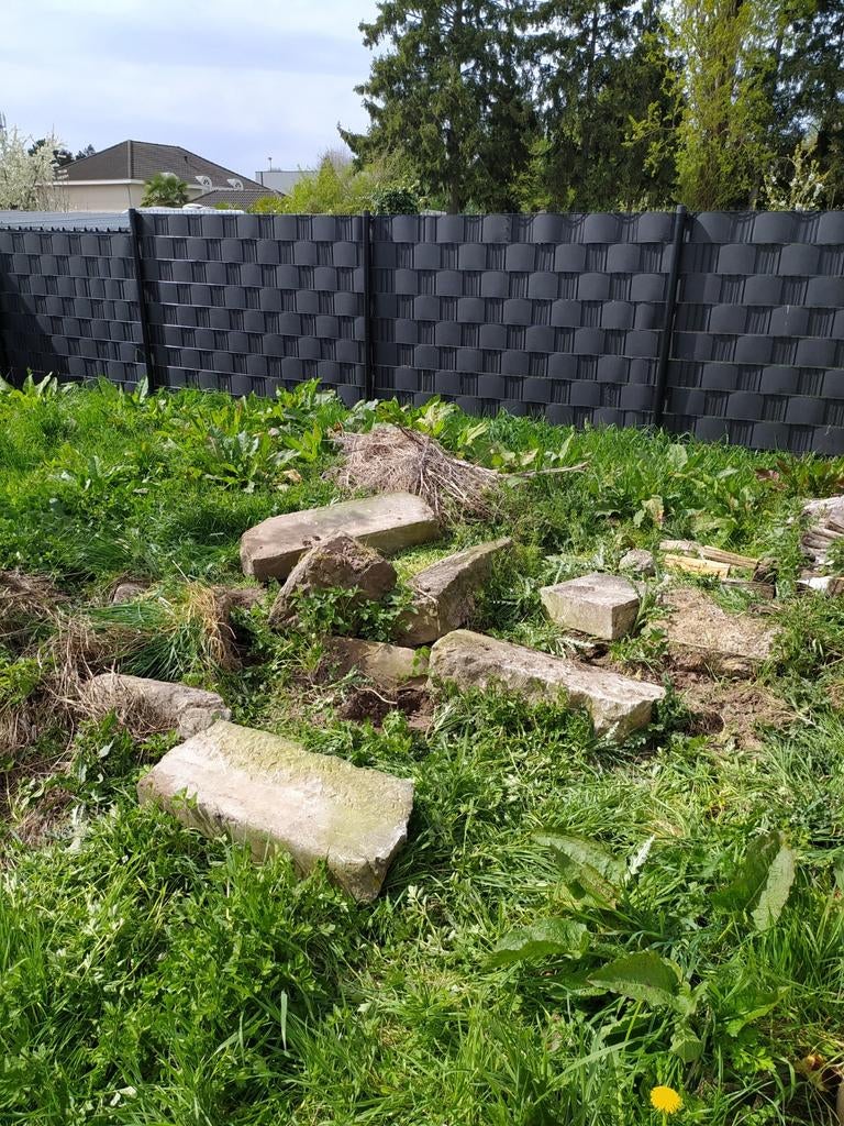 Gratis maaskeien (grote) + dorpel, Tuin en Terras, Ophalen