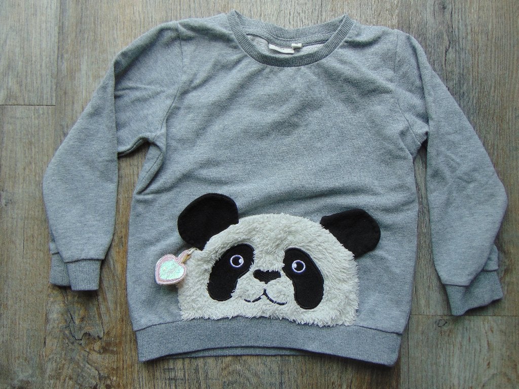 Name it sweater trui grijs panda beer zak maat 98 truitje, Meisje, Trui of Vest, Ophalen of Verzenden, Zo goed als nieuw