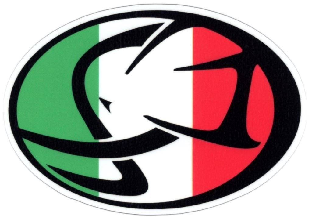 Cagiva Italiaanse vlag links sticker #27, Verzenden