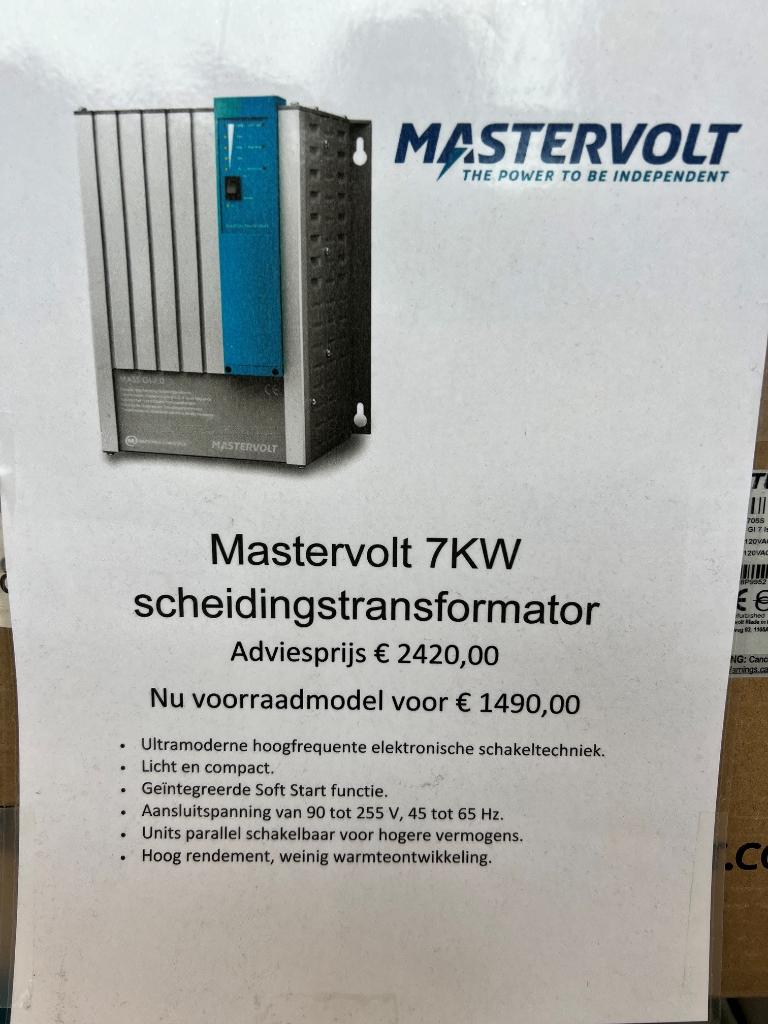 Te koop Mastervolt 7 KW scheidingstrafo, Snijdersbergweg 93, 1105 AN Amsterdam, Sales@navico.com, Overige typen, Nieuw