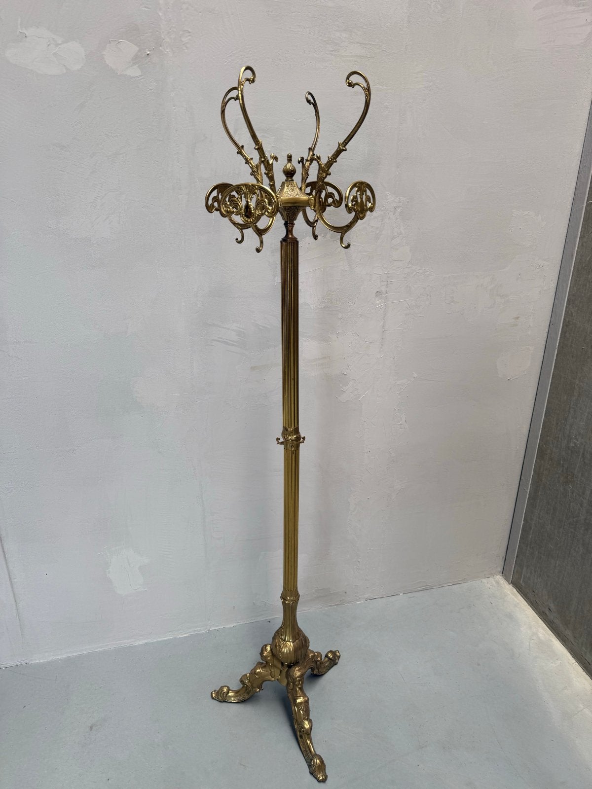 Vintage Messing Staande Kapstok Garderobe, Gebruikt, Ophalen of Verzenden, X, Metaal