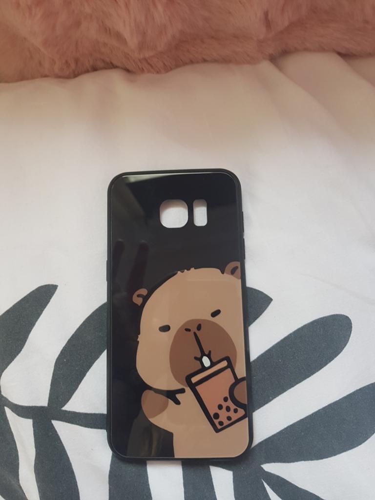 Telefoonhoesje Samsung S7 Edge met beer en bubble tea, Ophalen, Nieuw, Hoesje of Tasje