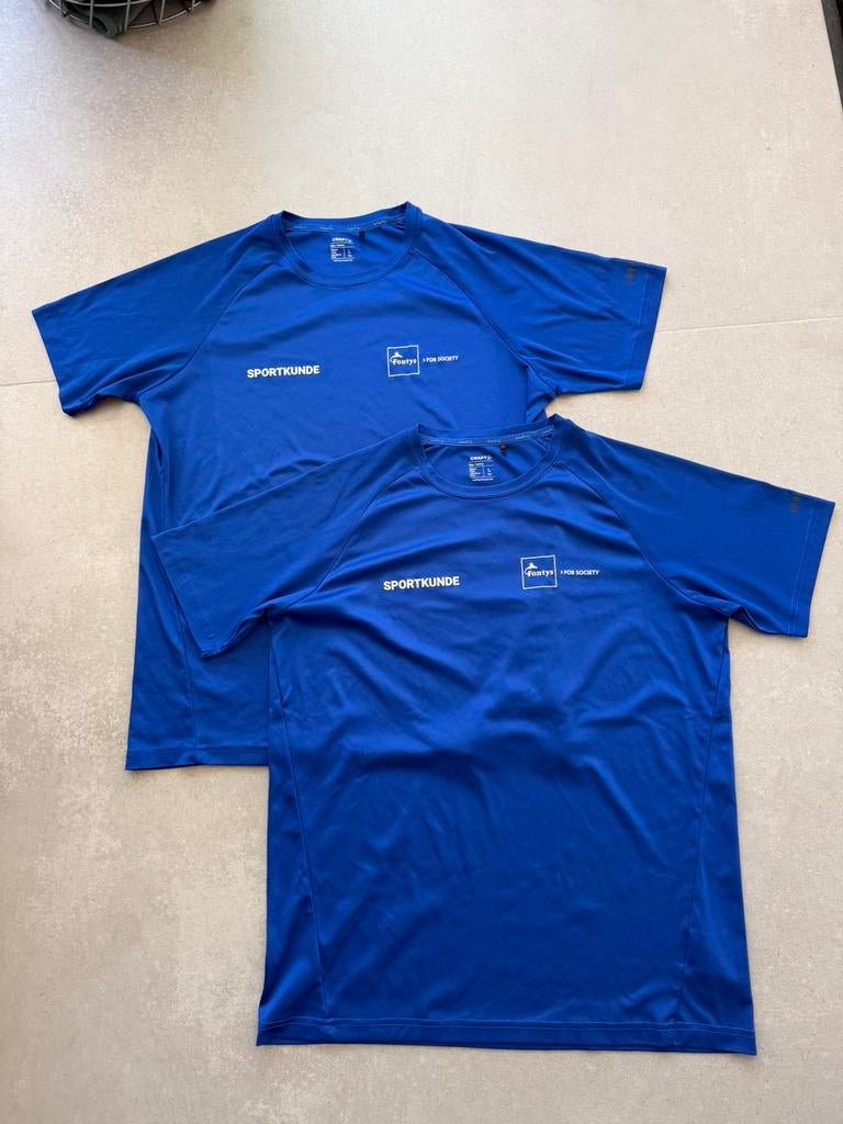 2x Fontys Sportkunde shirt maat L, Maat 52/54 (L), Blauw, Ophalen of Verzenden, Gedragen
