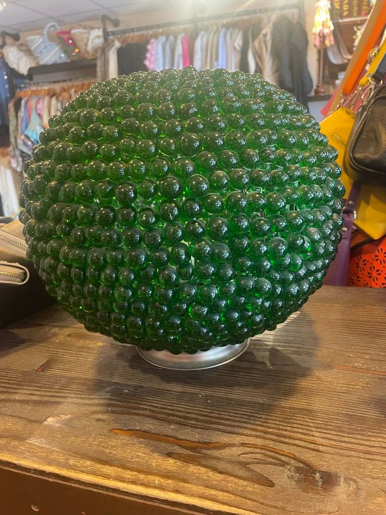 Unieke Groene Glazen Bol Lamp - Sfeervolle Verlichting, Huis en Inrichting, Lampen | Vloerlampen, Ophalen of Verzenden, Gebruikt
