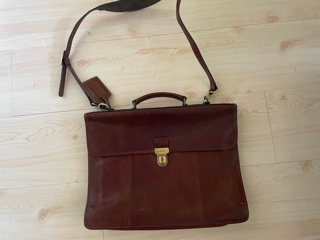 Leren tas Claudio Ferrici, Overige merken, Gebruikt, Bruin, Ophalen of Verzenden