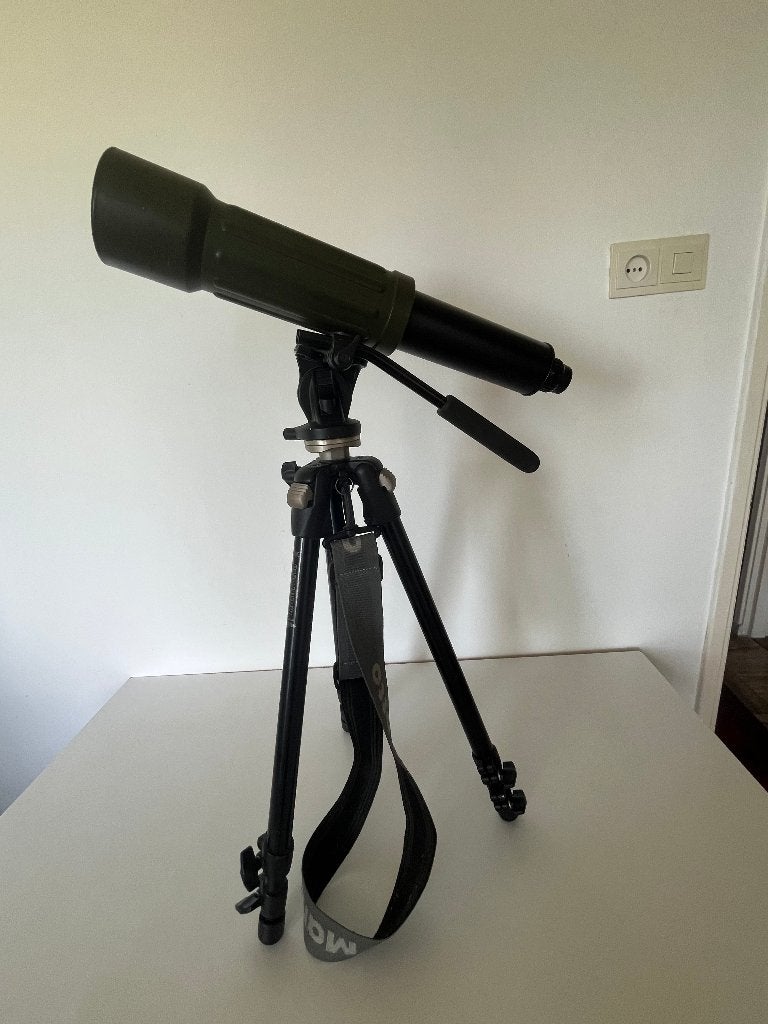 Telescoop Optolyth 30 x 75 met Manfrotto statief 190DB, Ophalen of Verzenden, Gebruikt, Driepoot, Manfrotto