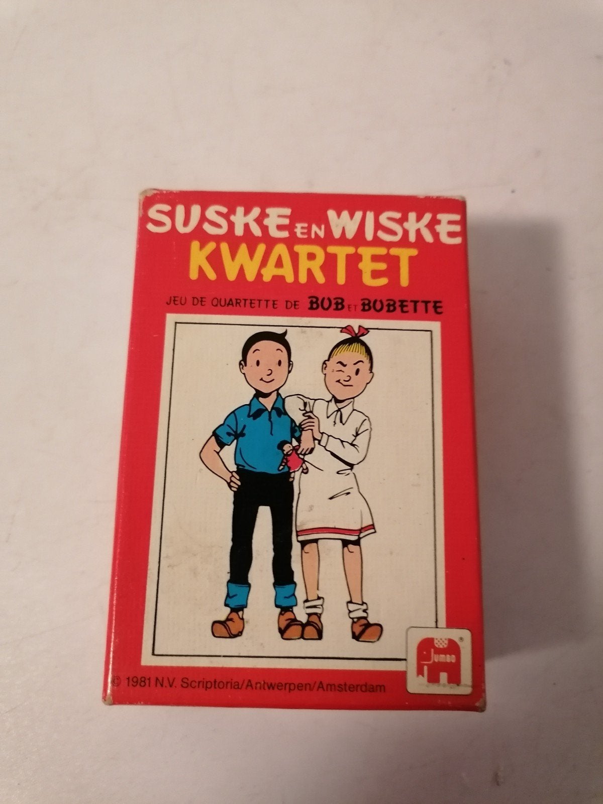Suske en Wiske Kwartet - Vintage Kaartspel Jumbo 1981, Hobby en Vrije tijd, Drie of vier spelers, Ophalen of Verzenden, Gebruikt