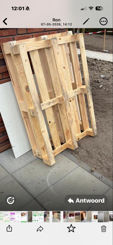2 Houten pallets, Ophalen, Zo goed als nieuw, 50 mm of meer, Pallet