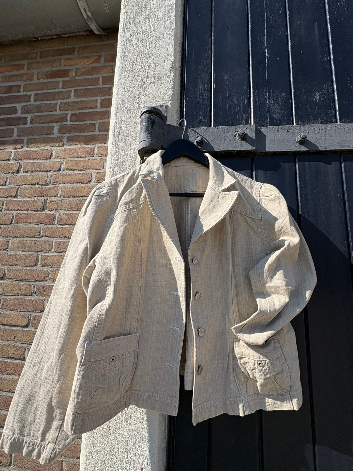 Jasje, XXL, zandkleur, katoen, zomerjas, 44, Ophalen of Verzenden, Zo goed als nieuw, Maat 42/44 (L), Beige