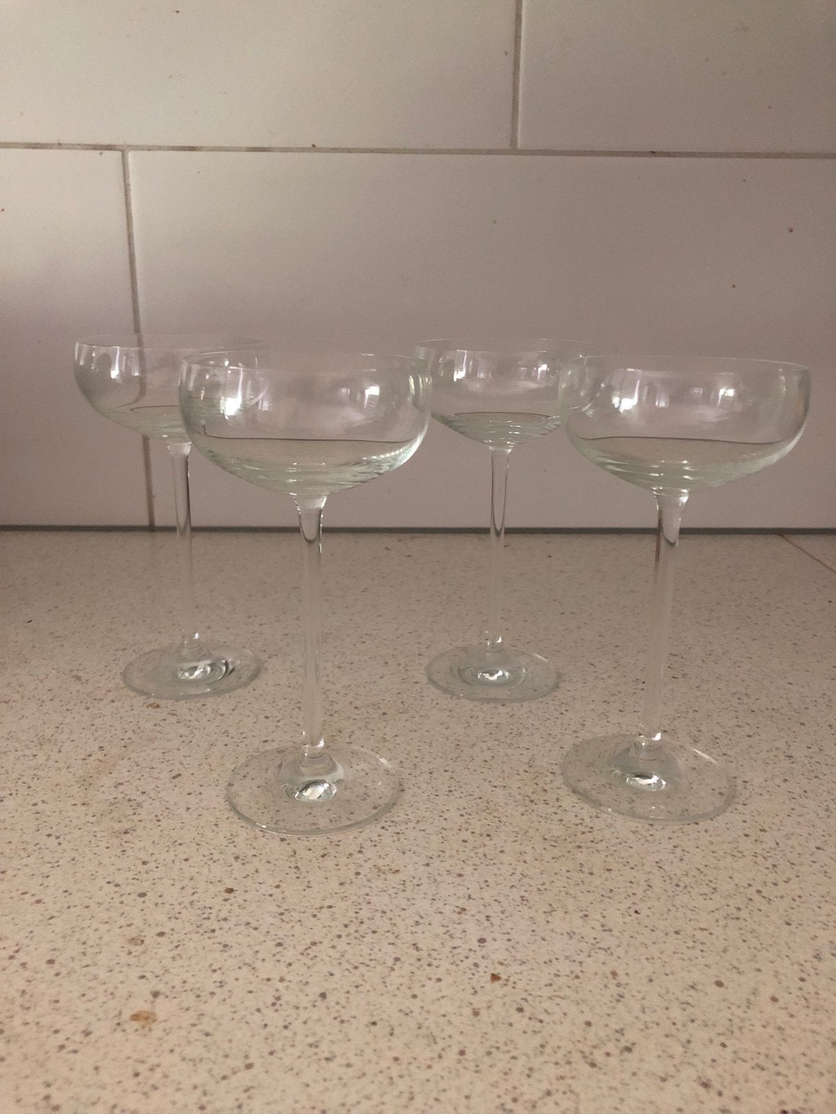 Set van 4 vintage champagne coupes - 15cm hoog, Ophalen