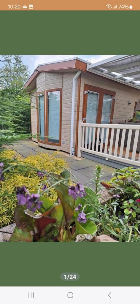 Mooi chalet met eigen grond in Voorthuizen., Ophalen of Verzenden