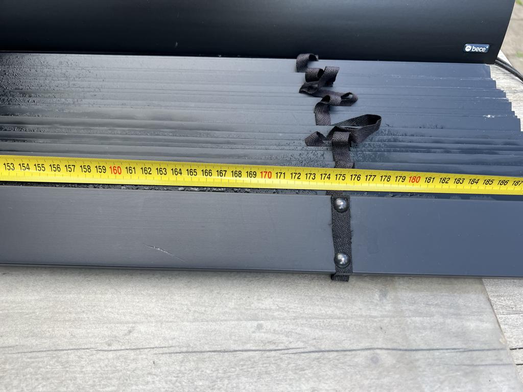 BECE - raamdecoratie lamellen op maat 190cm b, Ophalen, Gebruikt, 100 tot 150 cm, Zwart