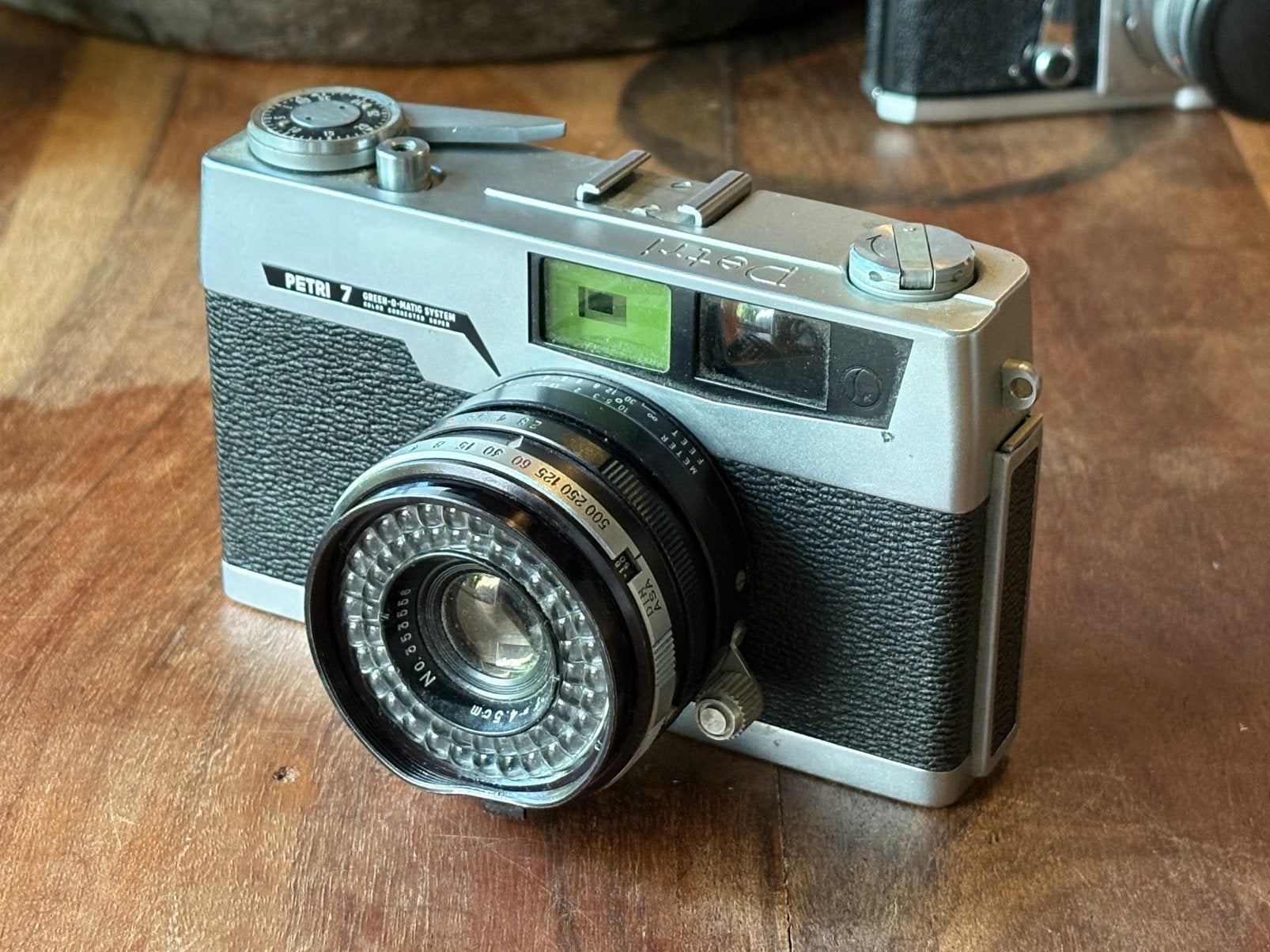 Petri 7 Green-O-Matic analoge rangefinder met Petri, Ophalen of Verzenden, Gebruikt, Compact, Overige Merken