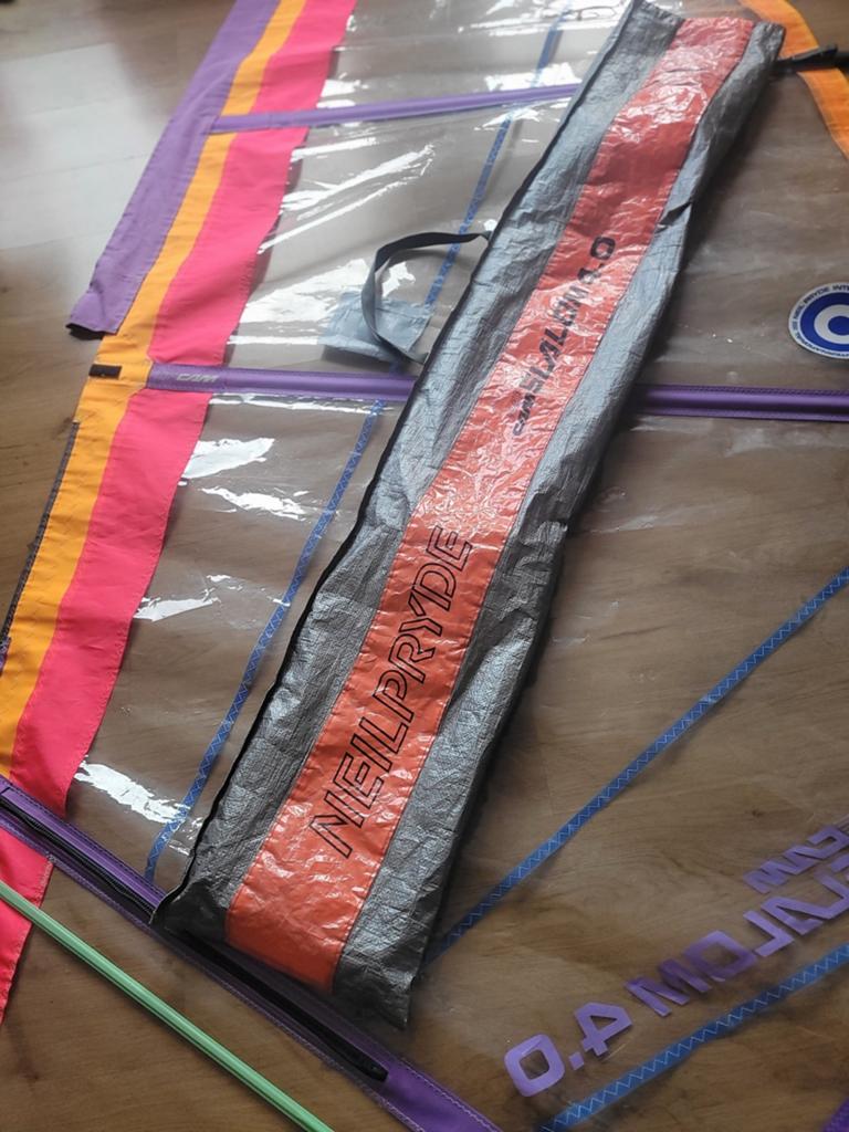 Vintage Neil Pryde Motion 0.4 windsurfzeil - getaped, Watersport en Boten, Windsurfen, Gebruikt, Zeil, Neilpryde, Ophalen