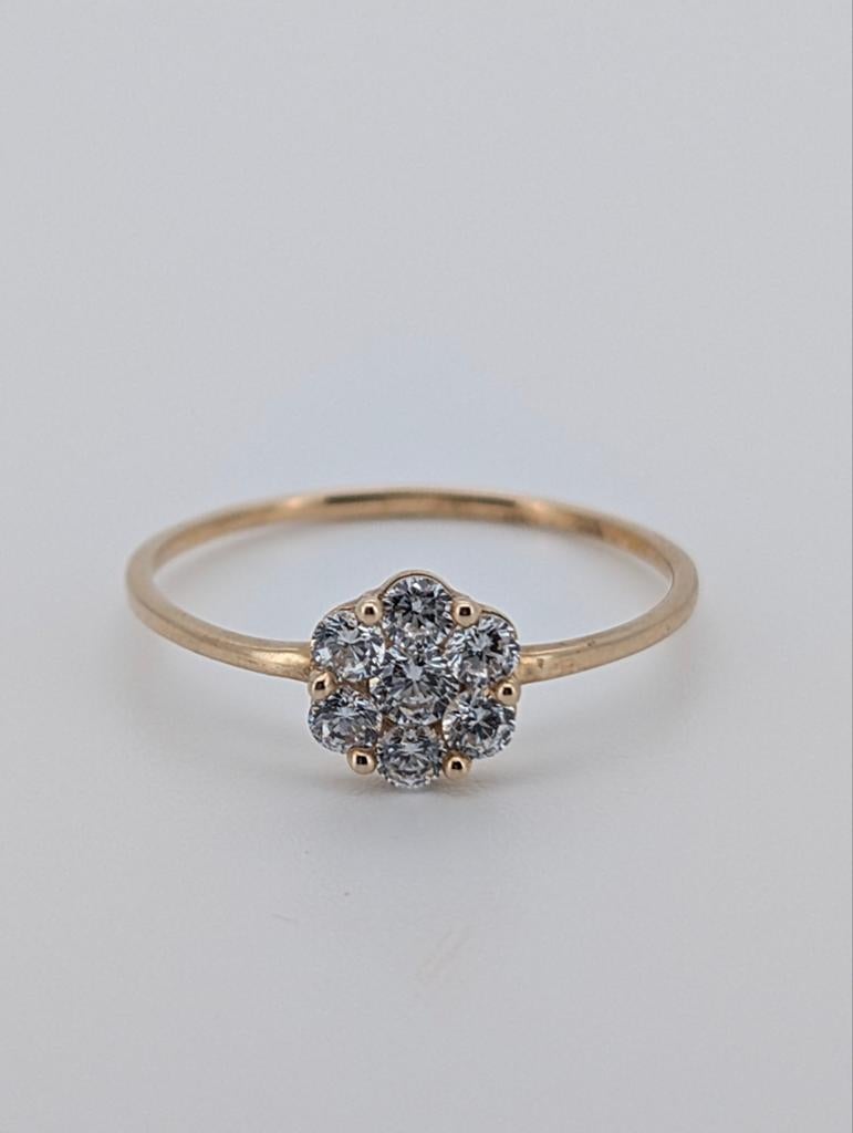 Nieuwe 9k Gouden Ring met Diamanten, Nieuw, Ophalen of Verzenden, 17 tot 18, Met edelsteen