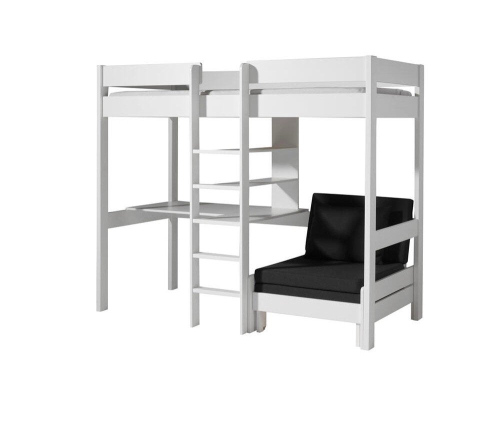 Vipack Pino Hoogslaper met Bureau en Logeerbed/Bankje, Ophalen, Gebruikt, Eenpersoons, 90 cm