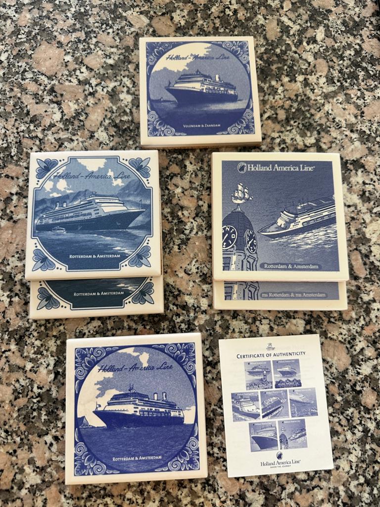 Tegeltjes Holland America line, Verzamelen, Ophalen of Verzenden, Zo goed als nieuw, Kaart, Foto of Prent