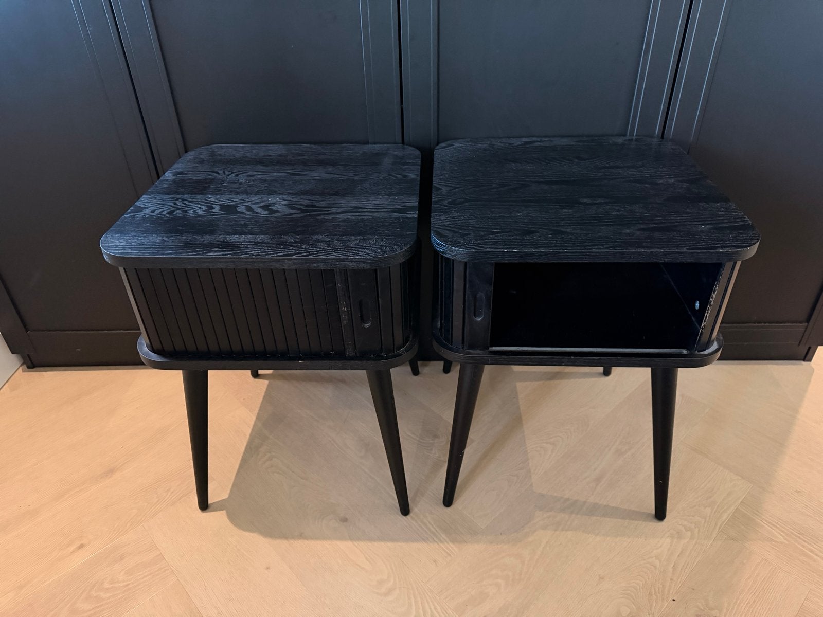 Barbier Bijzettafel Zwart, Huis en Inrichting, Minder dan 55 cm, Gebruikt, Vierkant, Ophalen of Verzenden