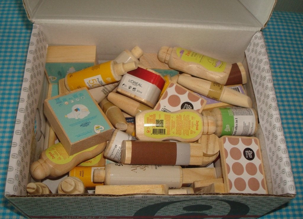ETOS houten mini's ruim 50 stukjes winkeltje, Verzamelen, Albert Heijn, Ophalen of Verzenden