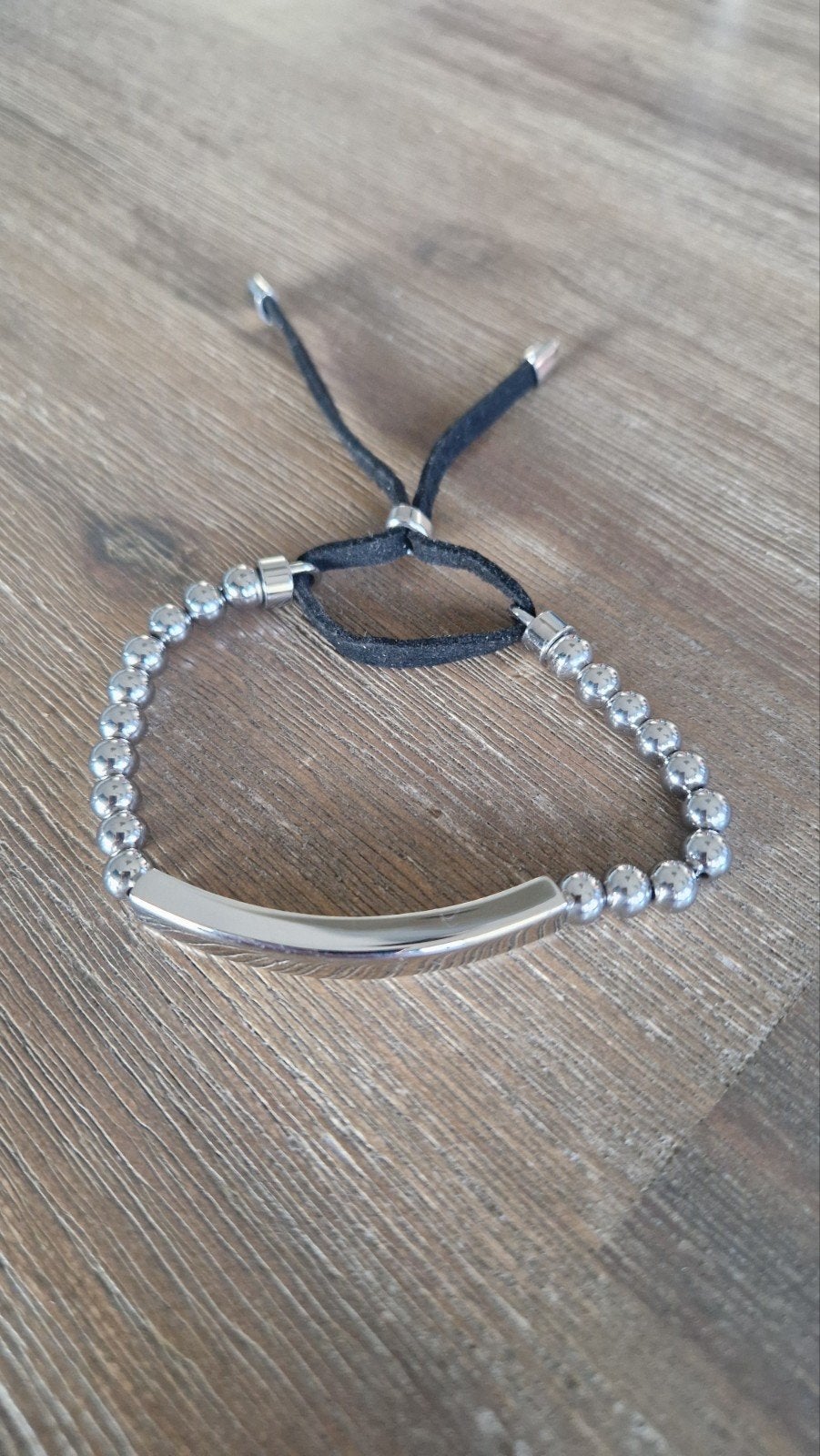 Mooie armband Energetix, Sieraden, Tassen en Uiterlijk, Armbanden, Ophalen of Verzenden, Zilver, Leer