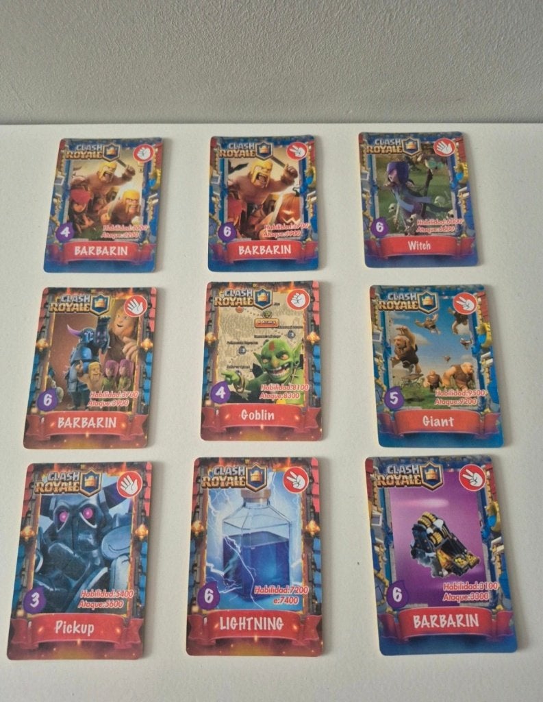 9 clash royale kaarten, Ophalen of Verzenden, Gebruikt, Meerdere plaatjes