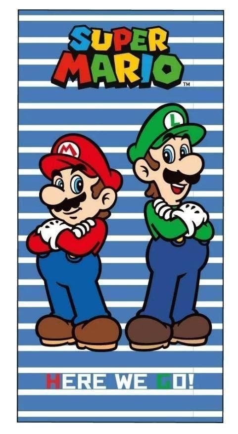 Super Mario Badlaken / Strandlaken - Mario en Luigi - Katoen, Super Mario, One size, Nieuw, Ophalen of Verzenden