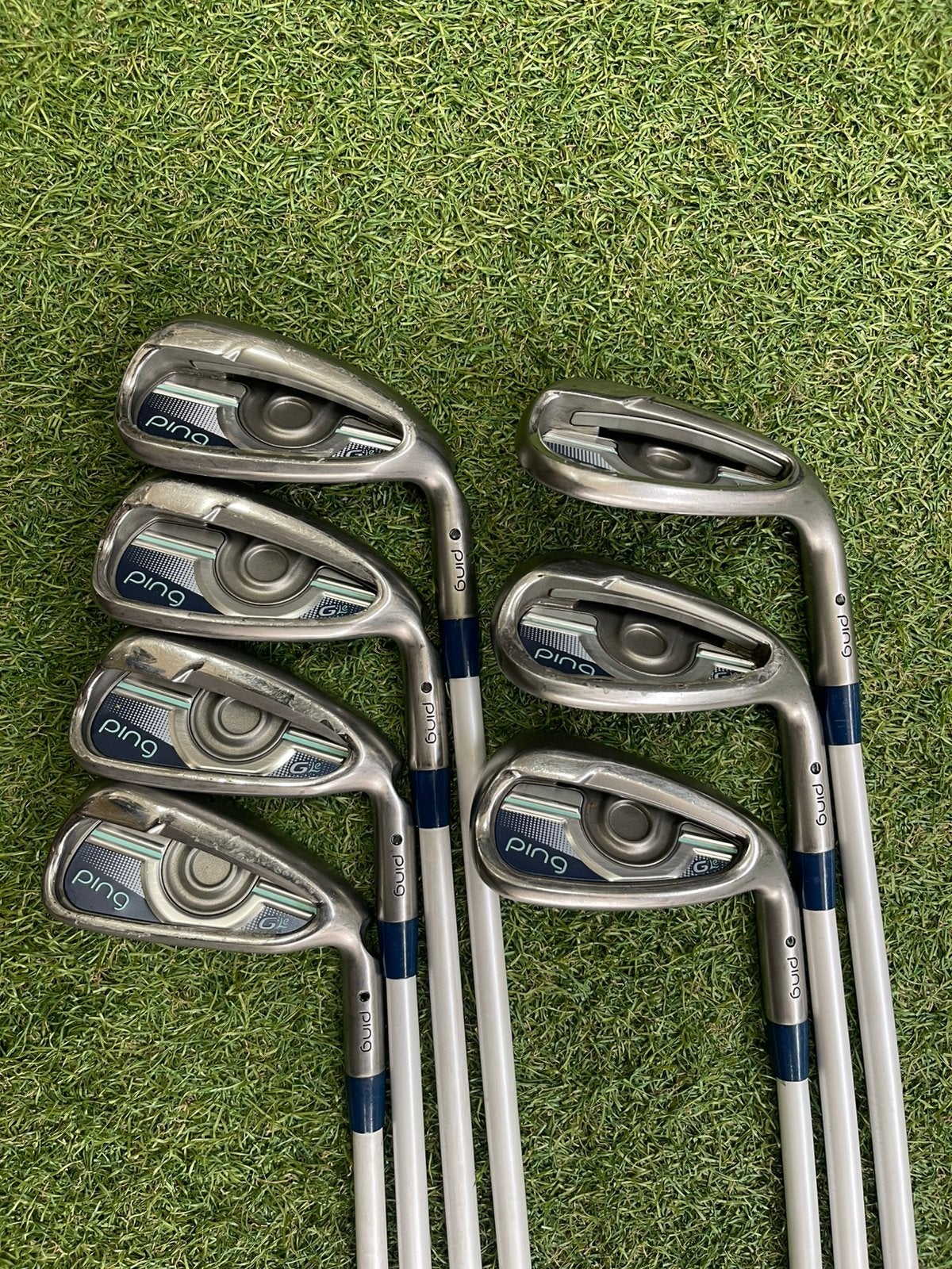 Ping G LE ijzerset 6-9,PW,GW,SW +1”  (zwarte stip), Set, Gebruikt, -, -