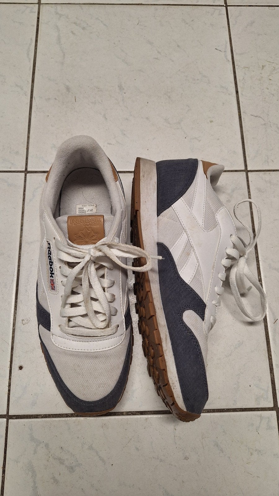 Reebok Classic Sneakers - Maat 43 - Wit/Blauw, Ophalen, Gedragen, Wit