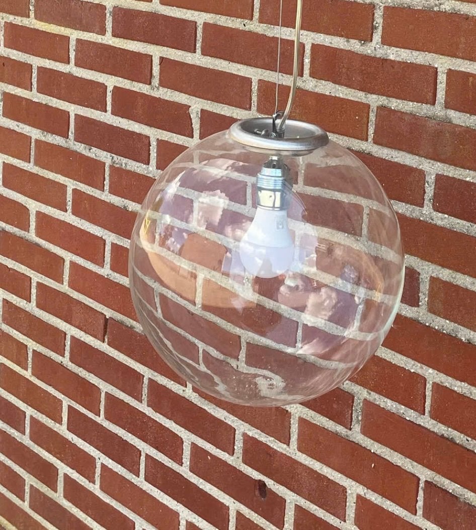Glazen plafondlamp, Ophalen, Gebruikt, Glas