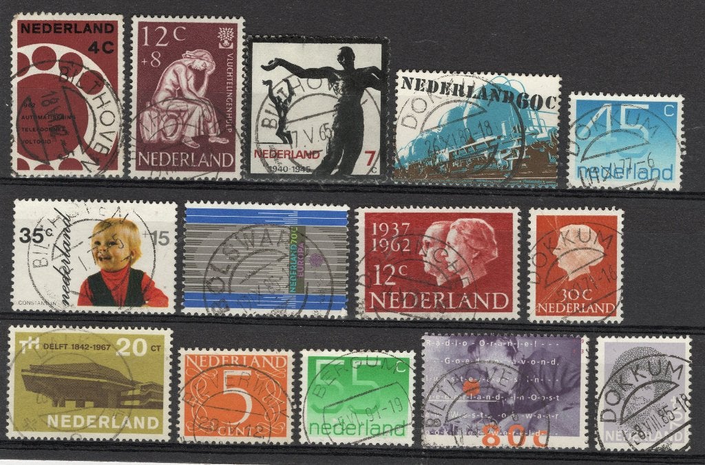 Stempels wo Bilthoven Bolsward Beverwijk Dokkum (9384), Verzenden, Na 1940, Gestempeld