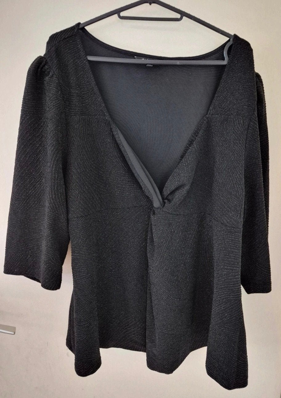 MS Mode Zwarte Blouse Maat XXL, Zwart, Maat 46/48 (XL) of groter, Ophalen of Verzenden, Zo goed als nieuw