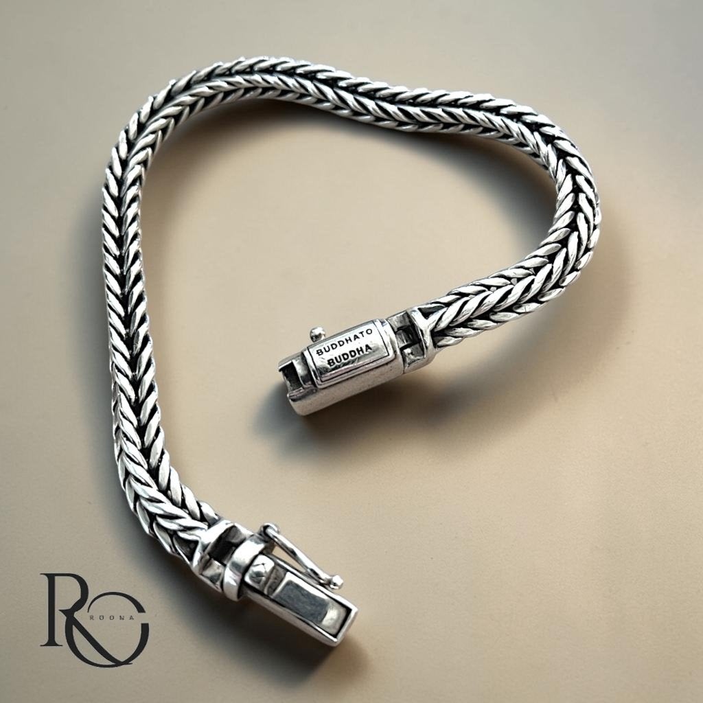 Buddha to Buddha zilveren armband 925 zilver 19 cm, Ophalen of Verzenden, Zo goed als nieuw, Zilver, Zilver