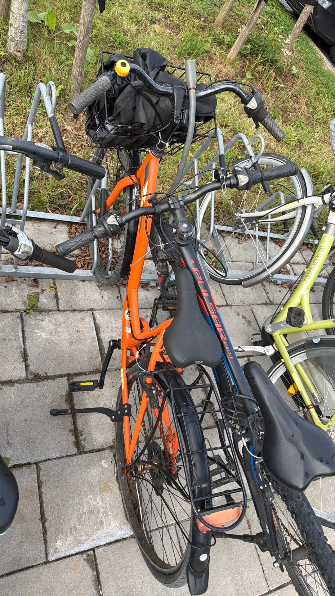 Oranje fiets, 26 inch, zonder achter band, 55 cm of meer, Ophalen, Zo goed als nieuw, Minder dan 10 versnellingen
