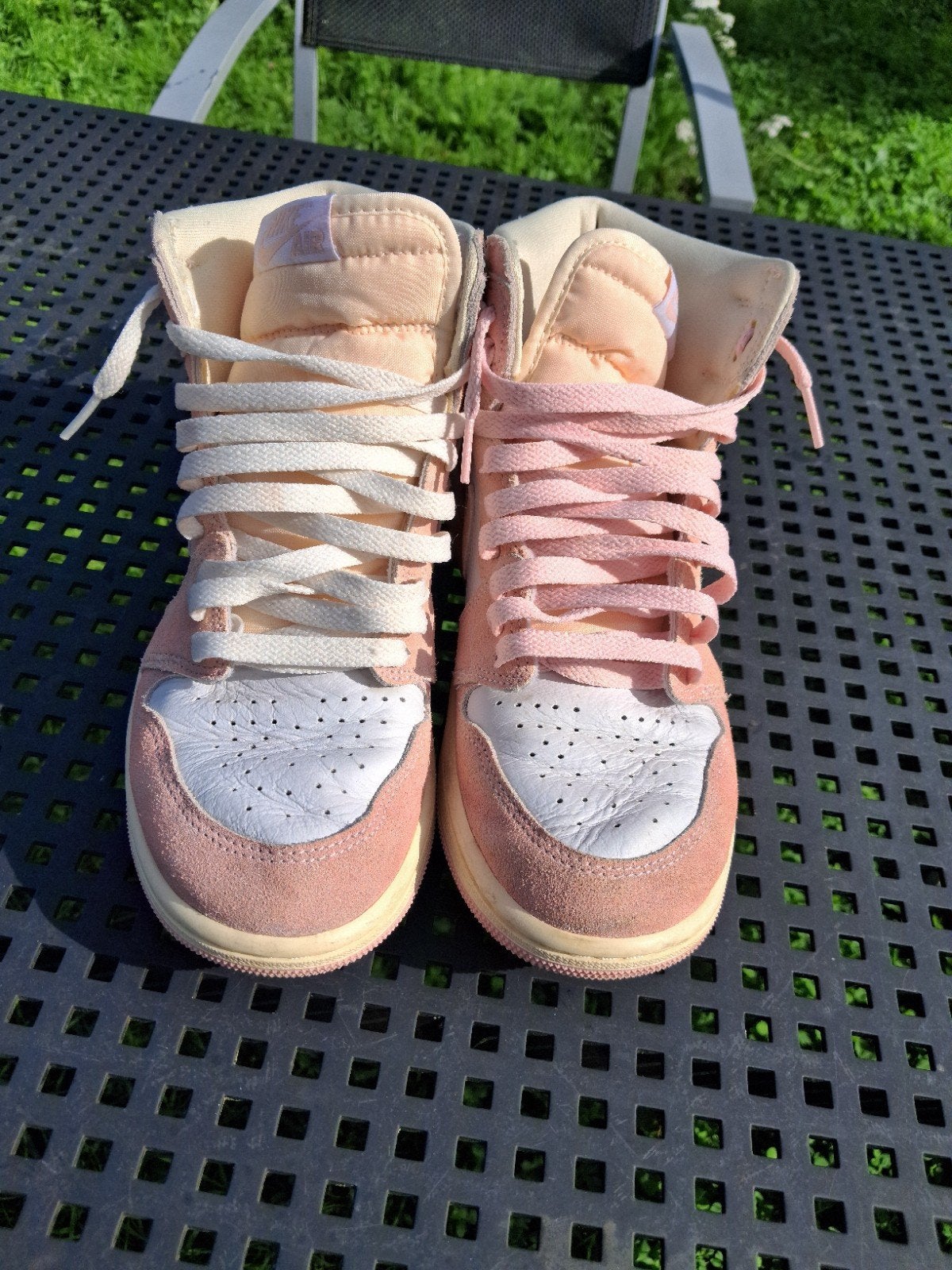 Unieke Roze Jordan 1 Sneakers - Maat 38.5 - Gedragen, Ophalen of Verzenden, Jordan, Roze, Sneakers of Gympen