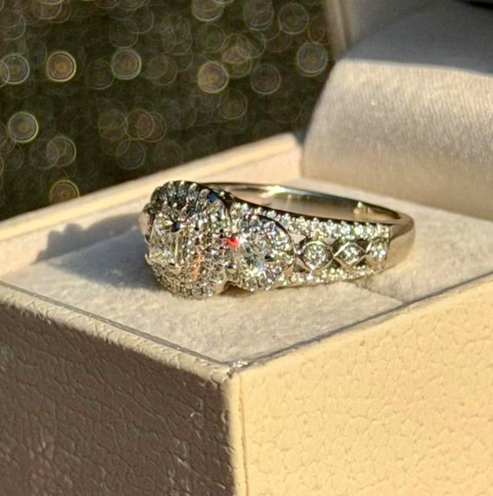 Gouden ring met 111 natuurlijke diamanten en certificaat!, Nieuw, Ophalen of Verzenden, Kleiner dan 17, Met edelsteen