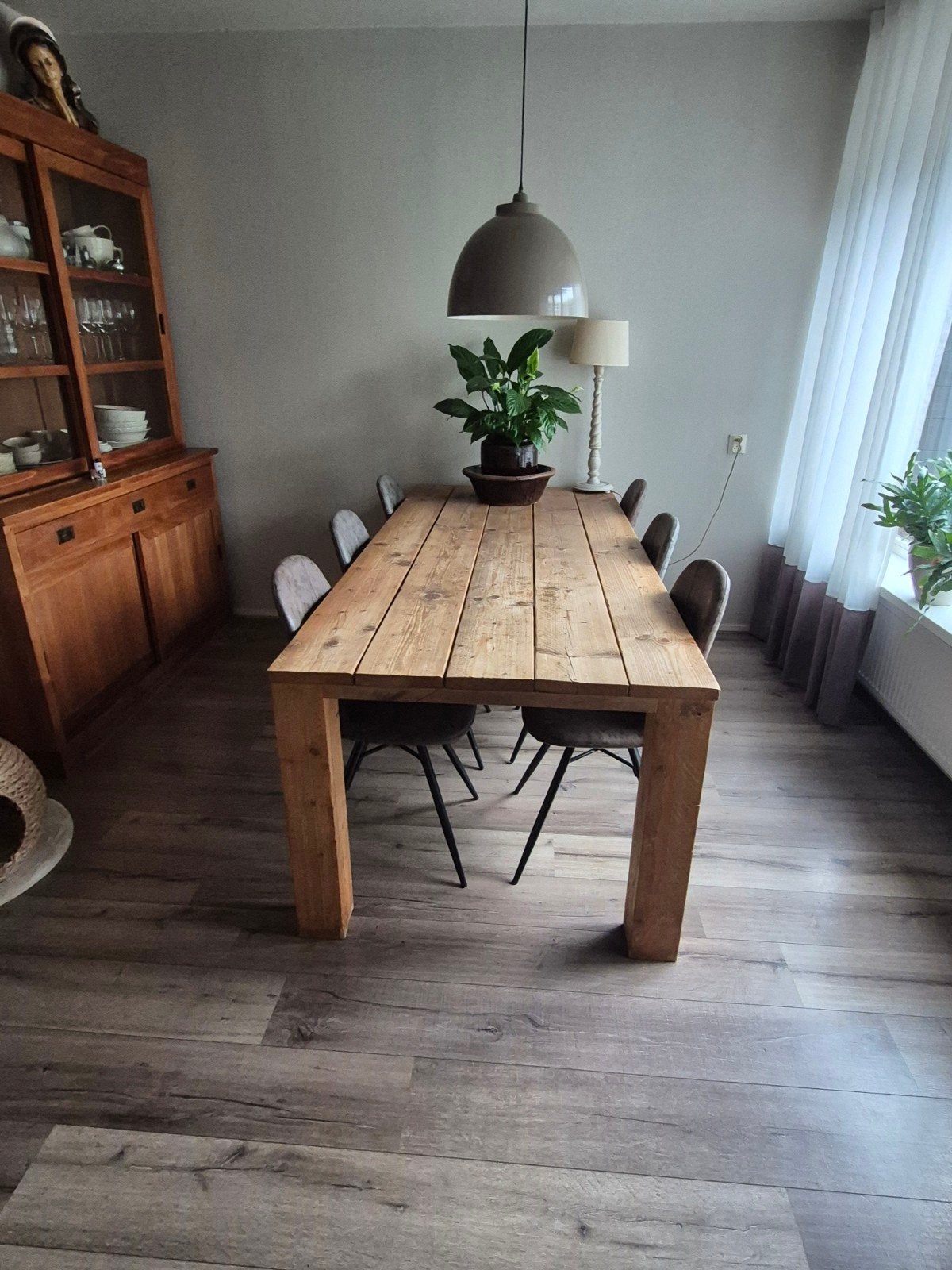 eettafel steigerhout, Ophalen, Gebruikt, Bruin, Vijf, Zes of meer stoelen