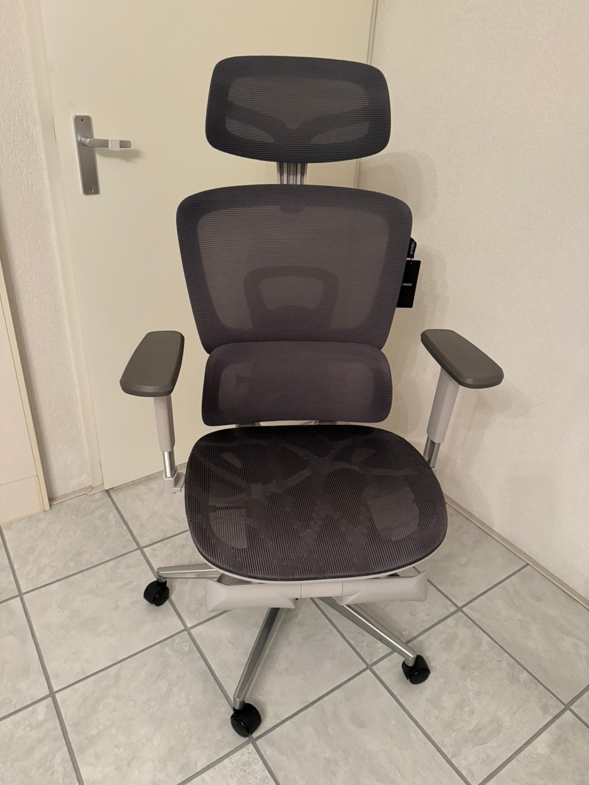 Grijs Witte Ergonomische Gamingstoel / Bureastoel, Ophalen, Nieuw, Grijs, Bureaustoel