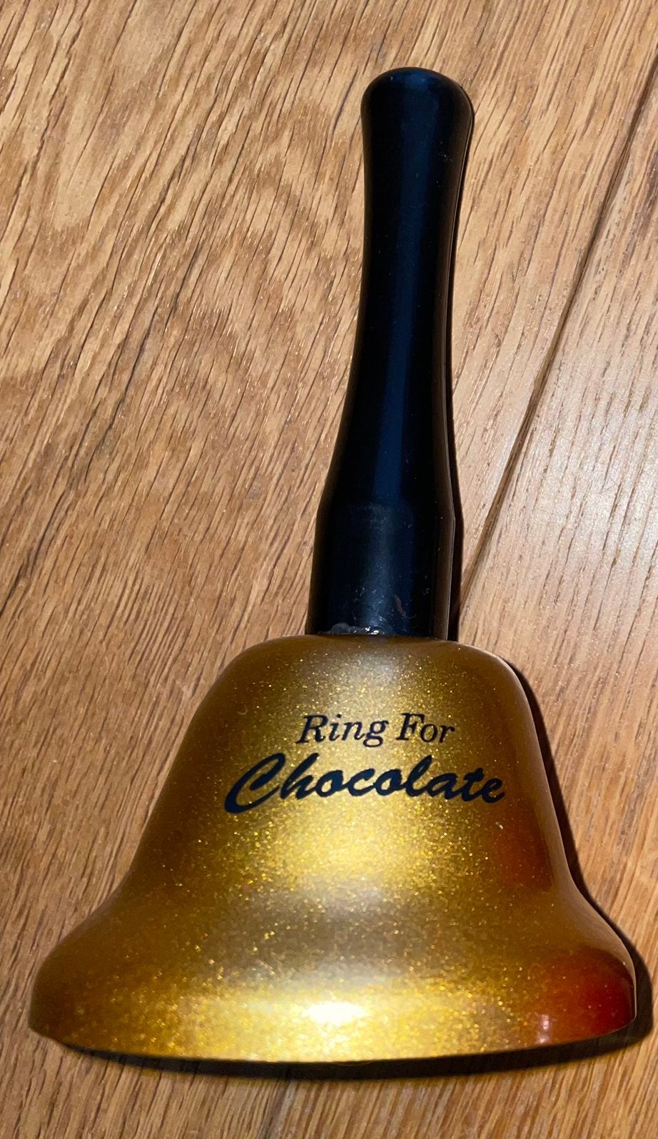 Ring For Chocolate bel - Goudkleurig belletje chocola goud, Ophalen, Zo goed als nieuw, Goud, Metaal