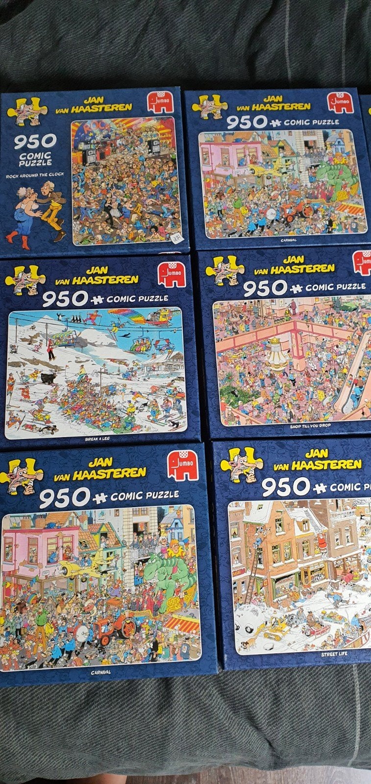 11 Jan van Haasteren puzzels 950 stukjes, Ophalen of Verzenden, 500 t/m 1500 stukjes, Zo goed als nieuw, Legpuzzel
